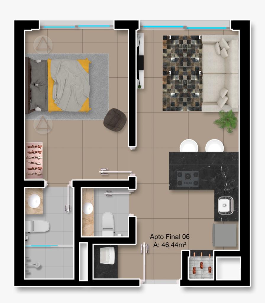 Apartamento 1 Dormitório